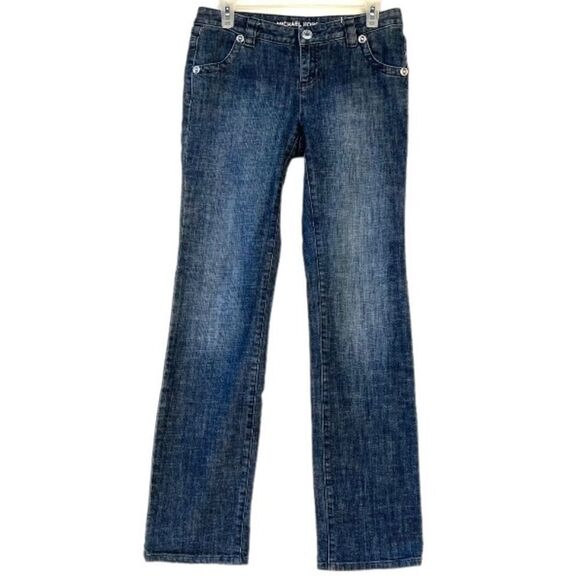 Michael Kors Mid Rise Straight Leg Jeans 2 - Picture 9 of 10